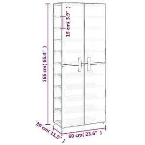 Shoe Cabinet Cream 60x30x166 cm Fabric