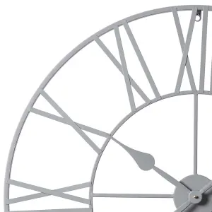 EOS - Skeleton Wall Clock with Roman Numerals - 80x80cm - (silver Foiled)