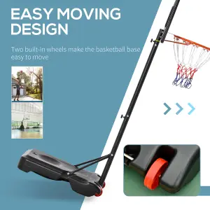 HOMCOM Basketball Stand 160-210cm Adjustable Height Sturdy Hoop w/ Wheels Base