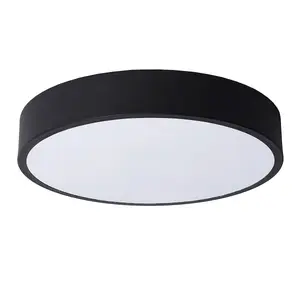 Lucide Unar Modern Flush Ceiling Light 30cm - LED Dim. - 1x18W 2700K - 3 StepDim - Black