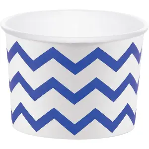 Creative Party Paper Chevron Treat Cup (Pack of 6) Blue/White (One Size)