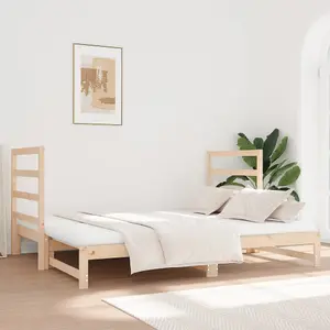 Berkfield Pull-out Day Bed 2x(90x190) cm Solid Wood Pine