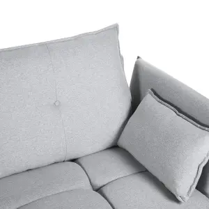 Corner Sofa TOMRA Light Grey Fabric Right Hand