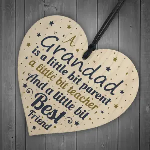 Red Ocean Grandad Nan Christmas Gifts Birthday Gifts Ideas Handmade Wooden Hanging Heart Plaque Keepsake Gifts For Him