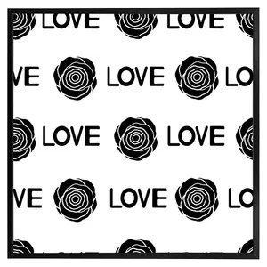 Rose & love print (Picutre Frame) / 24x24" / Black