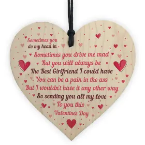 Handmade Valentine's Day Gift For Your Girlfriend Wood Heart Gift For Him Thank You Keepsake