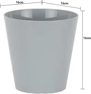 1 x wham Studio Cool Grey Pot -  16cm x H 16cm