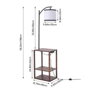 Modern Metal Floor Lamp Side Table 2 In 1