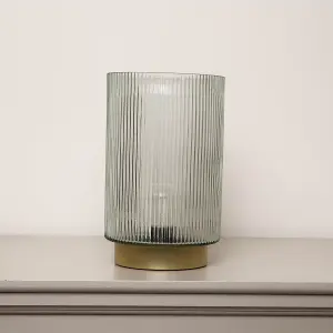 Melody Maison Large Clear Ribbed Glass Ambient Table Lamp