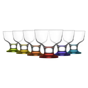 LAV - Destina Glass Ice Cream Bowls - 10cm - Multicolour - Pack of 6