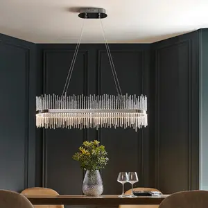 Luminosa Trapani Bar Pendant Ceiling Light Chrome Plate, Clear Glass