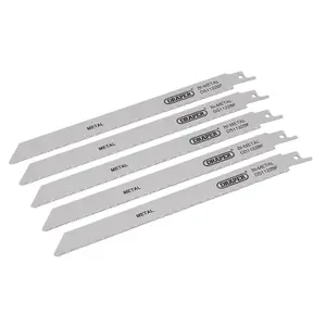 Draper  Bi-metal Reciprocating Saw Blades for Metal Cutting, 225mm, 14tpi (Pack of 5) 38594