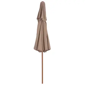 Berkfield Double Decker Parasol with Wooden Pole 270 cm Taupe