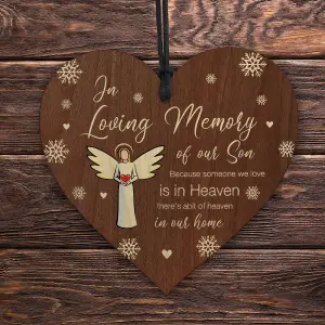 Red Ocean In Loving Memory of Son Memorial Bauble Ornaments Bereavement Remembrance Christmas Xmas Tree Decoration For Son