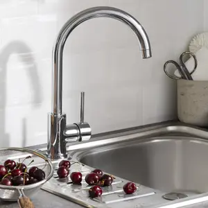 Cooke & Lewis Katiki Chrome effect Kitchen Pin side lever Tap