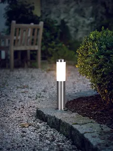 IP44 Outdoor Bollard Light Stainless Steel 12W E27 450mm Driveway Lamp Post