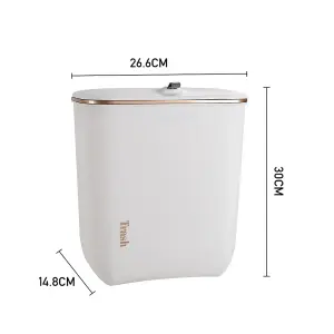 Hanging Kitchen Bathroom Rubbish Dustbin Recycling Bin Waste Trash with Lid 26.6 cm W x 14.8 cm D x 30 cm H