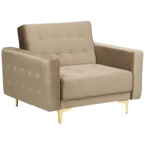 Armchair ABERDEEN Velvet Sand Beige