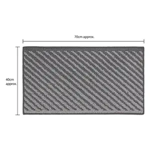 JVL Stellar Machine Washable Latex Backed Doormat, 40x70cm, Black