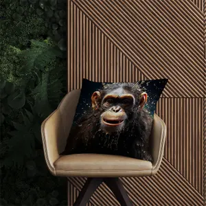 Realistic Monkey Face Splashart Outdoor Cushion 60cm x 60cm