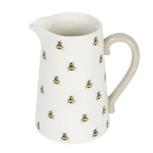 Ceramic Bee Design Flower Jug Vase (H18cm)