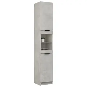 Berkfield Bathroom Cabinet Concrete Grey 32x34x188.5 cm Engineered Wood