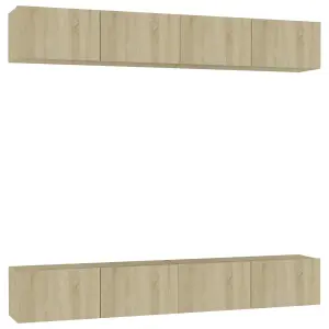 Berkfield TV Cabinets 4 pcs Sonoma Oak 100x30x30 cm Engineered Wood