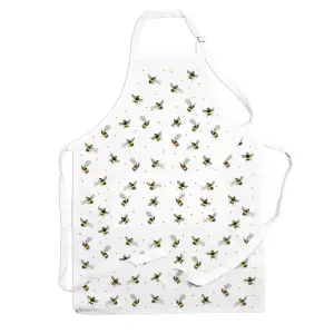 Purely Home Scattered Bees Kitchen Apron - Bumblebee Nature Cooking & Baking Gift