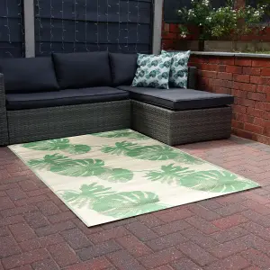 Gardenwize Outdoor Garden Camping Beach Grass Patio Carpet Patterned Rug Bali Palm - 120cm x 180cm