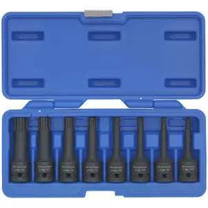 8 Piece TRX-Star Impact Socket Bit Set - Durable Chromoly Steel with 1/2" Drive