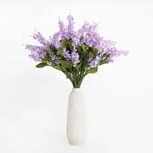 Blooming Artificial - 12-Pack of Artificial Larkspur Flower Stems - Indoor