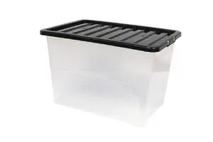 75 Litre Storage Box 75L with Black Lid