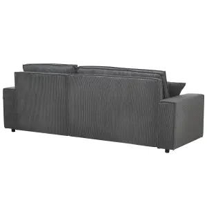 Sofa Bed ABACKA Graphite Grey Corduroy Left Hand