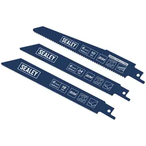 Heavy Duty 3 Pack Reciprocating Saw Blade Set - 10, 18, 24 TPI for Versatile Cutting