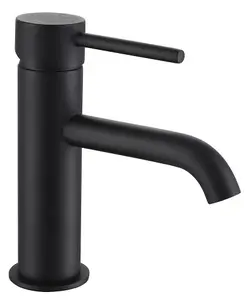 Aquarius RF-Series Mini Mono Basin Mixer Tap inc Waste Matt Black