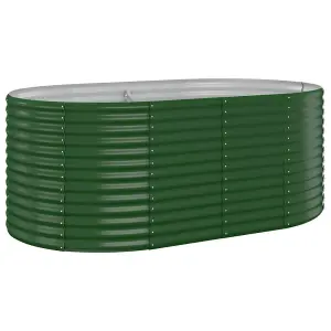 Berkfield Garden Planter Powder-coated Steel 175x100x68 cm Green