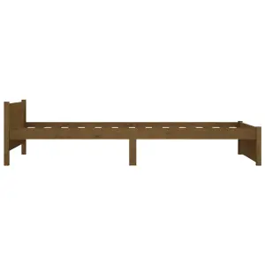 Berkfield Bed Frame Honey Brown Solid Wood 75x190 cm Small Single