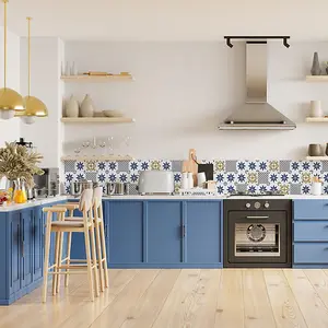 d-c-fix Alia Blue Self-Adhesive Vinyl Wall Tiles Pack of 6 (0.14sqm)