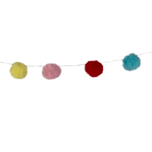 Pastel pom Battery-powered Warm white 16 LED Indoor String lights