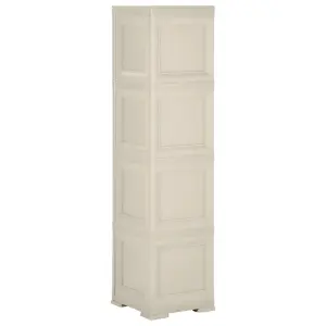 Berkfield Plastic Cabinet 40x43x164 cm Wood Design Cream