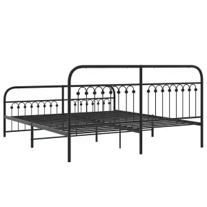 Berkfield Metal Bed Frame without Mattress with Footboard Black 183x213cm