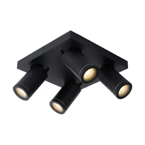 Lucide Taylor Modern Ceiling Spotlight Bathroom - LED Dim to warm - GU10 - 4x5W 2200K/3000K - IP44 - Black