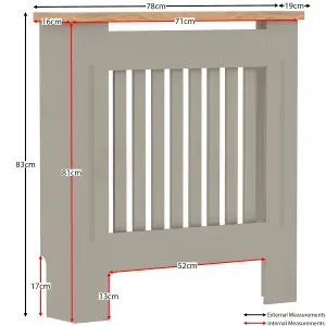 Vida Designs Arlington Small Grey MDF Radiator Cover