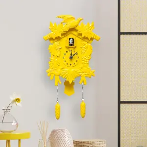 Walplus Yellow Vintage Wall Clock Cuckoo