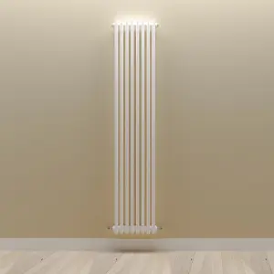 Vertical White Triple Column Radiator (H) 1800mm x (W) 380mm, 6851 BTU.