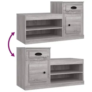 Berkfield Shoe Cabinet Grey Sonoma 100x42x60 cm Engineered Wood