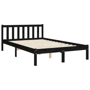 Berkfield Bed Frame with Headboard Black 120x200 cm Solid Wood