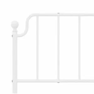 Berkfield Metal Bed Frame without Mattress with Headboard White 180x200cm