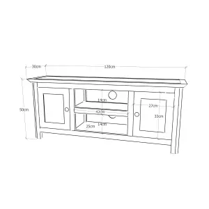 Argenta Light Grey 2 Door TV Cabinet Wood Knob