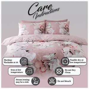 Pizano Cotton Blend, Polyester Floral Duvet Cover Set with Pillowcases Single - 1 Standard Pillowcase